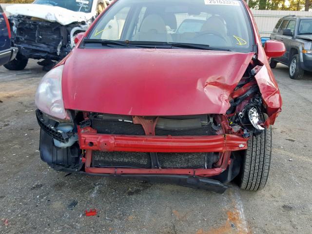 JHMGD37427S046374 - 2007 HONDA FIT RED photo 9