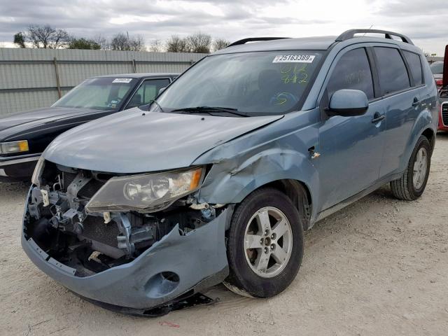 JA4MS31XX7U012842 - 2007 MITSUBISHI OUTLANDER TEAL photo 2