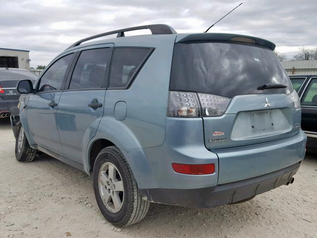 JA4MS31XX7U012842 - 2007 MITSUBISHI OUTLANDER TEAL photo 3