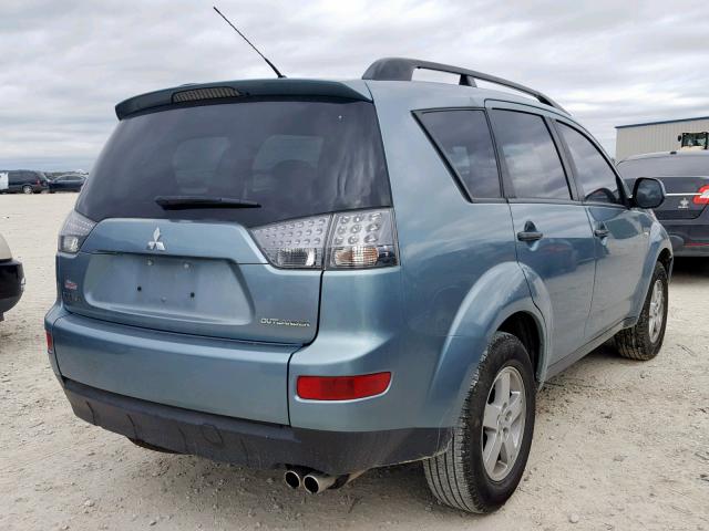 JA4MS31XX7U012842 - 2007 MITSUBISHI OUTLANDER TEAL photo 4