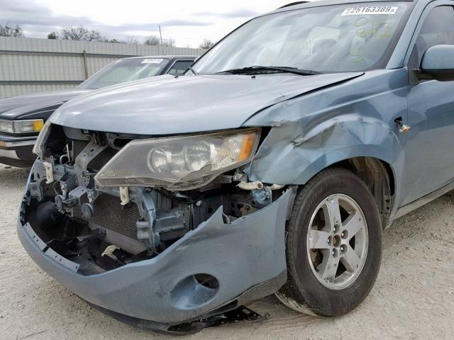 JA4MS31XX7U012842 - 2007 MITSUBISHI OUTLANDER TEAL photo 9