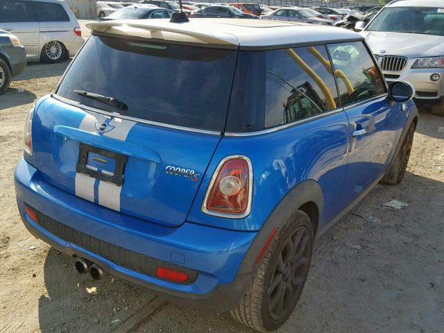 WMWMF7C55ATZ72190 - 2010 MINI COOPER S BLUE photo 4