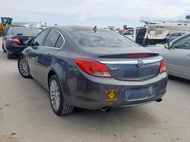 W04GV5EV2B1043344 - 2011 BUICK REGAL CXL GRAY photo 3