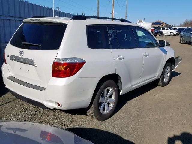 5TDKK3EH3AS018588 - 2010 TOYOTA HIGHLANDER WHITE photo 4