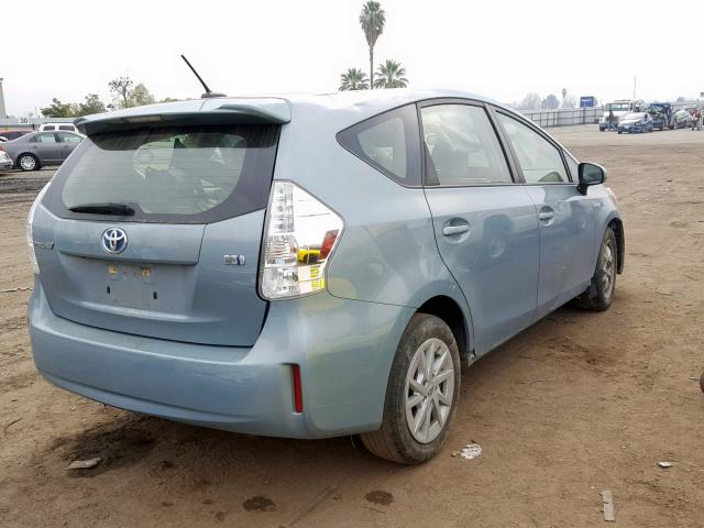 JTDZN3EU2EJ006941 - 2014 TOYOTA PRIUS V TEAL photo 4