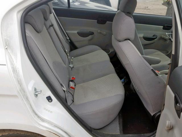 KMHCN46CX9U296525 - 2009 HYUNDAI ACCENT GLS WHITE photo 6