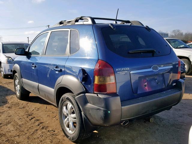 KM8JN72D16U318494 - 2006 HYUNDAI TUCSON GLS BLUE photo 3