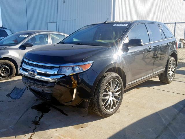 2FMDK3JC4EBA34188 - 2014 FORD EDGE SEL BLACK photo 2