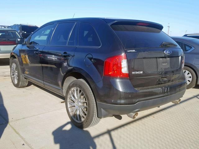 2FMDK3JC4EBA34188 - 2014 FORD EDGE SEL BLACK photo 3