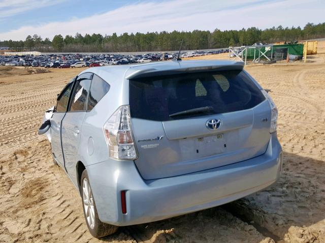 JTDZN3EU8EJ009262 - 2014 TOYOTA PRIUS V BLUE photo 3