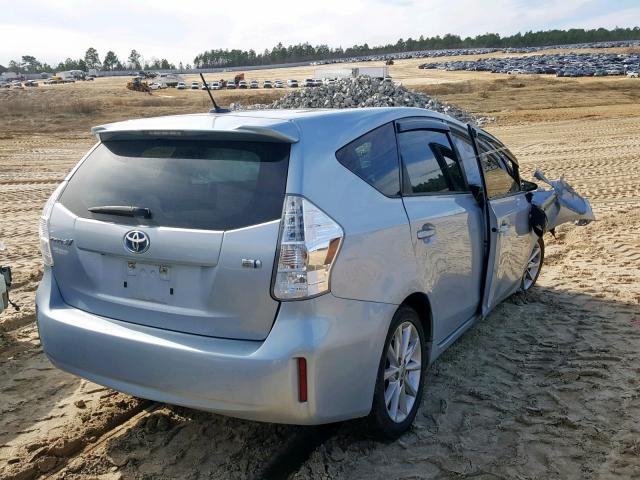 JTDZN3EU8EJ009262 - 2014 TOYOTA PRIUS V BLUE photo 4