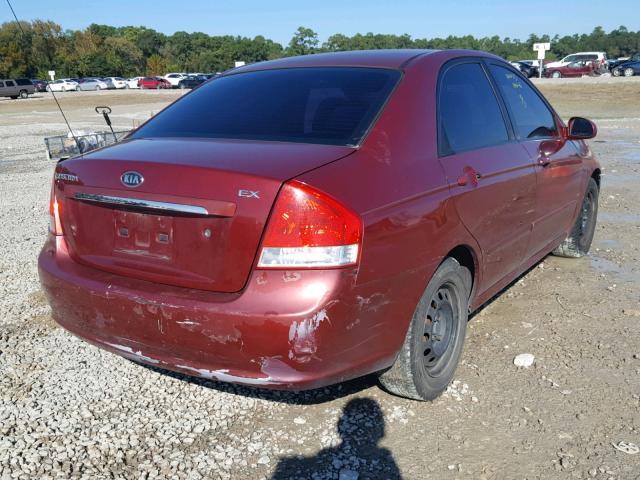 KNAFE121275403415 - 2007 KIA SPECTRA EX MAROON photo 4