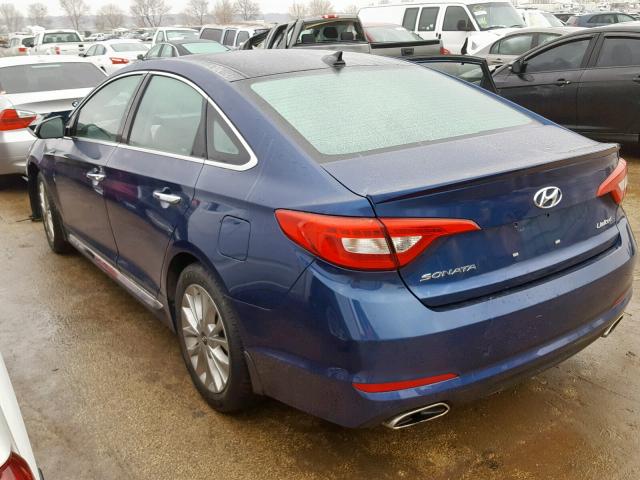 5NPE34AF0FH232858 - 2015 HYUNDAI SONATA SPO BLUE photo 3