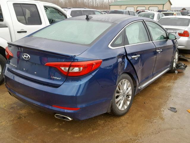 5NPE34AF0FH232858 - 2015 HYUNDAI SONATA SPO BLUE photo 4