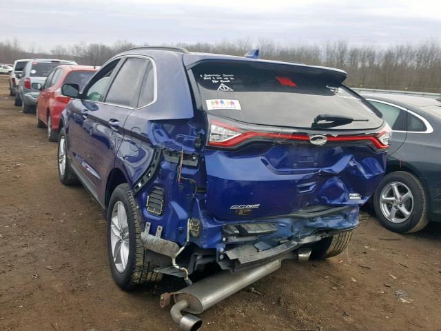 2FMTK3J96FBC38136 - 2015 FORD EDGE SEL BLUE photo 3