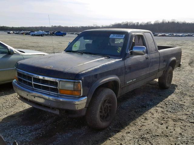 1B7GG23Y2PS264343 - 1993 DODGE DAKOTA BLUE photo 2