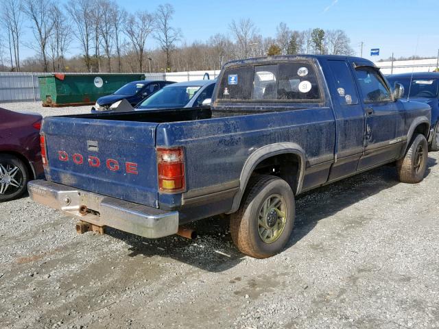 1B7GG23Y2PS264343 - 1993 DODGE DAKOTA BLUE photo 4