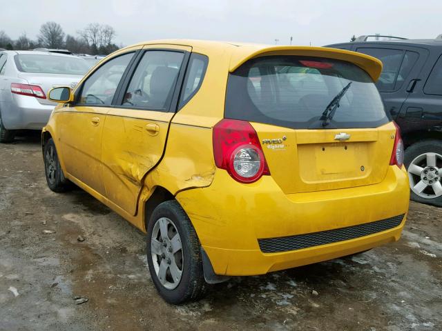 KL1TD66E59B626059 - 2009 CHEVROLET AVEO LS YELLOW photo 3