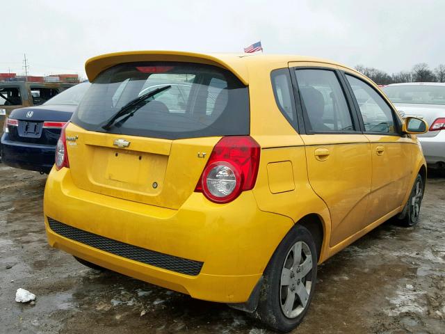 KL1TD66E59B626059 - 2009 CHEVROLET AVEO LS YELLOW photo 4