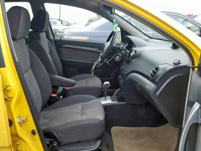 KL1TD66E59B626059 - 2009 CHEVROLET AVEO LS YELLOW photo 5