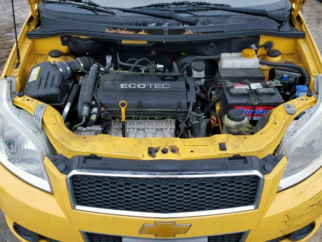 KL1TD66E59B626059 - 2009 CHEVROLET AVEO LS YELLOW photo 7