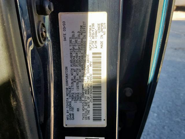 JTLKT324340129930 - 2004 TOYOTA SCION XB Көк фото 10