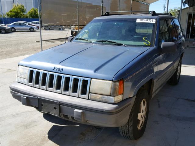 1J4GZ58S8SC701825 - 1995 JEEP GRAND CHER BLUE photo 2