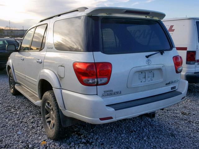 5TDBT48A37S292268 - 2007 TOYOTA SEQUOIA LI WHITE photo 3