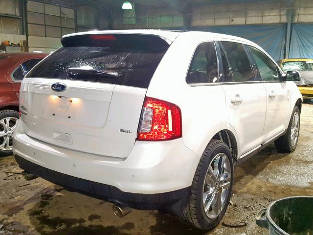 2FMDK3JC3CBA02877 - 2012 FORD EDGE SEL WHITE photo 4