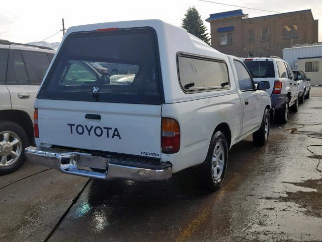 4TANL42N3VZ313605 - 1997 TOYOTA TACOMA WHITE photo 4