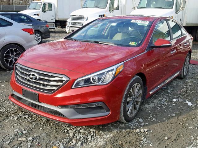 5NPE34AF9HH562243 - 2017 HYUNDAI SONATA SPO RED photo 2