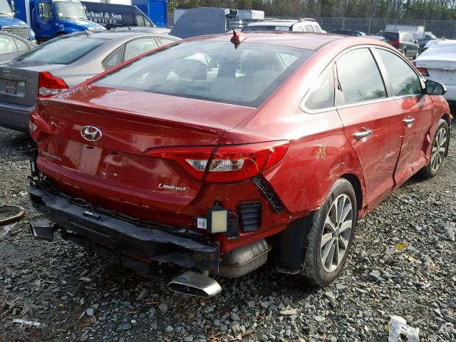 5NPE34AF9HH562243 - 2017 HYUNDAI SONATA SPO RED photo 4