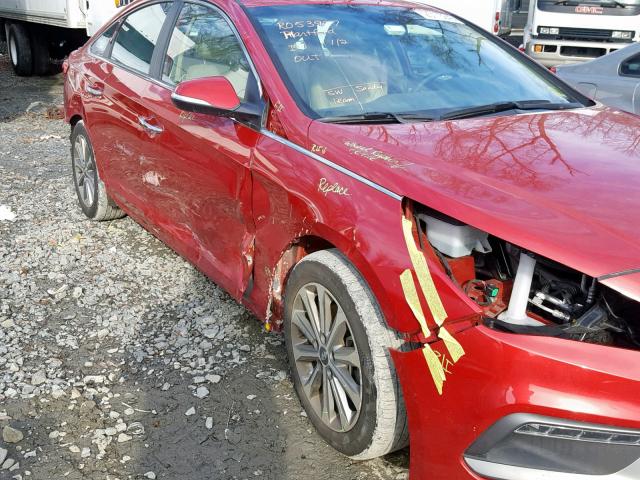 5NPE34AF9HH562243 - 2017 HYUNDAI SONATA SPO RED photo 9