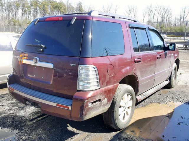 4M2EU47E88UJ07735 - 2008 MERCURY MOUNTAINEE BURGUNDY photo 4