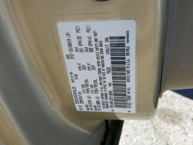 1B7HL48X12S718683 - 2002 DODGE DAKOTA QUA TAN photo 10