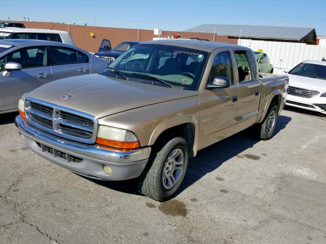 1B7HL48X12S718683 - 2002 DODGE DAKOTA QUA TAN photo 2