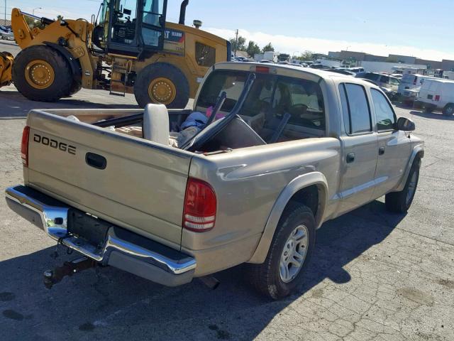 1B7HL48X12S718683 - 2002 DODGE DAKOTA QUA TAN photo 4