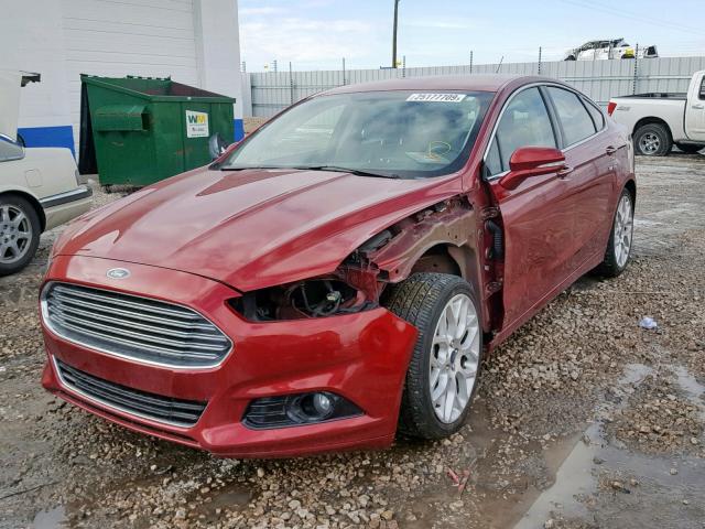 3FA6P0D90ER212067 - 2014 FORD FUSION TIT RED photo 2