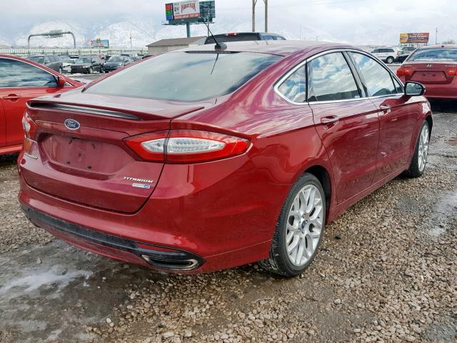 3FA6P0D90ER212067 - 2014 FORD FUSION TIT RED photo 4