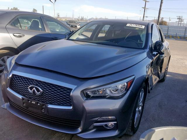 JN1BV7AP0FM353079 - 2015 INFINITI Q50 BASE GRAY photo 2