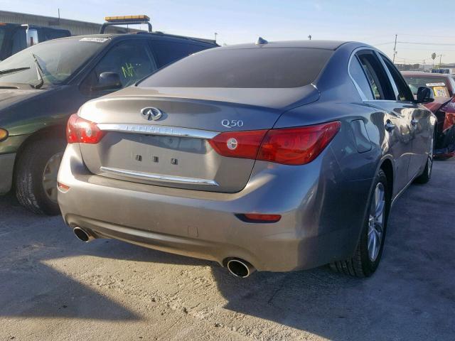 JN1BV7AP0FM353079 - 2015 INFINITI Q50 BASE GRAY photo 4