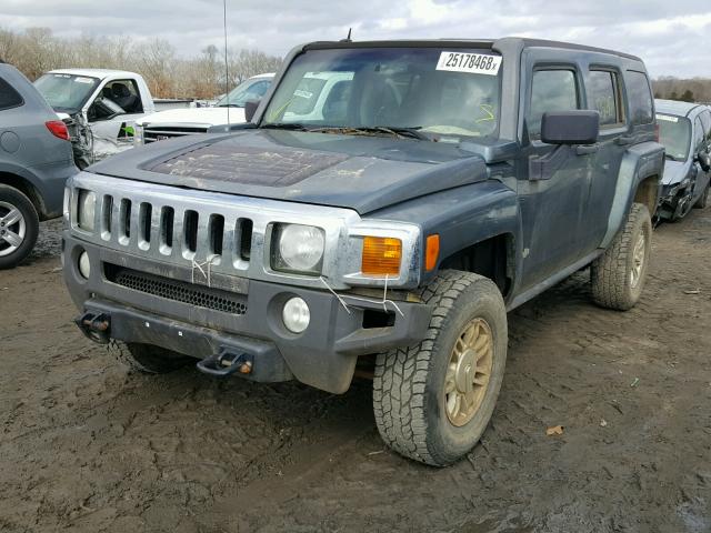 5GTDN13E078239343 - 2007 HUMMER H3 BLUE photo 2