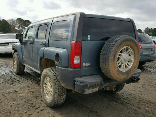 5GTDN13E078239343 - 2007 HUMMER H3 BLUE photo 3