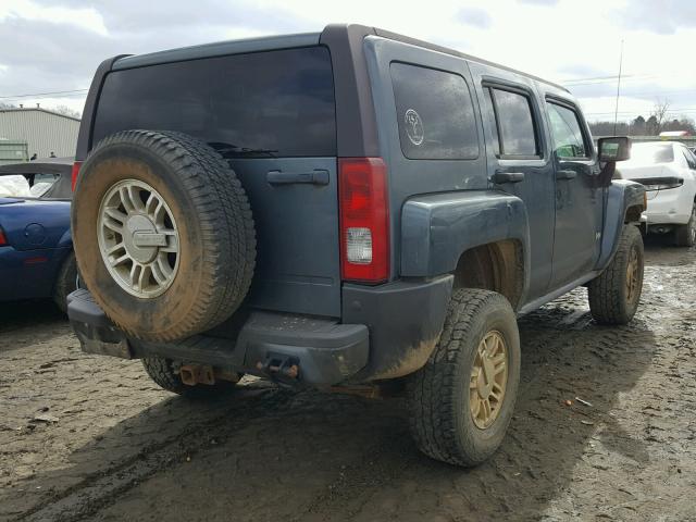 5GTDN13E078239343 - 2007 HUMMER H3 BLUE photo 4