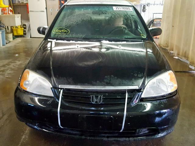 2HGES16321H924994 - 2001 HONDA CIVIC DX BLACK photo 9