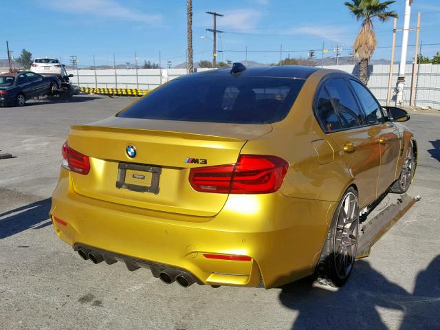 WBS8M9C57H5G42003 - 2017 BMW M3 YELLOW photo 4