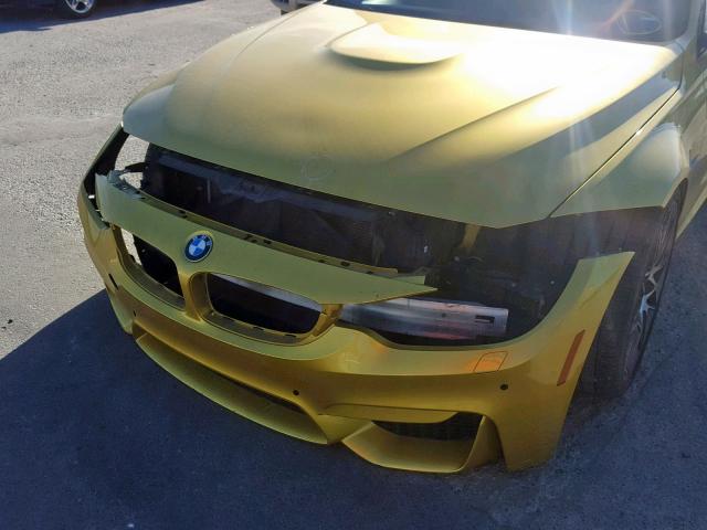 WBS8M9C57H5G42003 - 2017 BMW M3 YELLOW photo 9