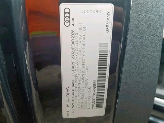 WAUNNAF58JA025589 - 2018 AUDI A5 PREMIUM GRAY photo 10