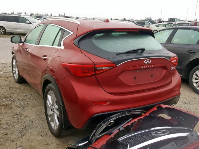 SJKCH5CPXHA015586 - 2017 INFINITI QX30 BASE BURGUNDY photo 3