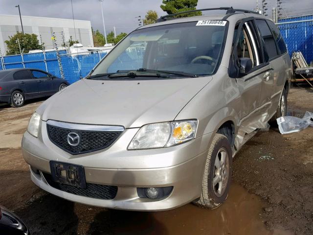 JM3LW28J220311797 - 2002 MAZDA MPV WAGON BEIGE photo 2